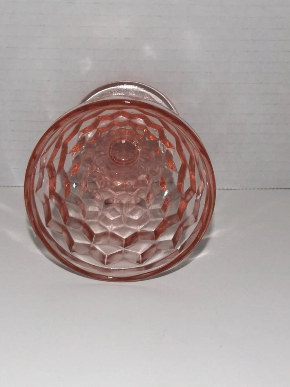 2 Pc Vintage Collection Jeannette Cube Pink Depression Glass Plate & Candy Dish